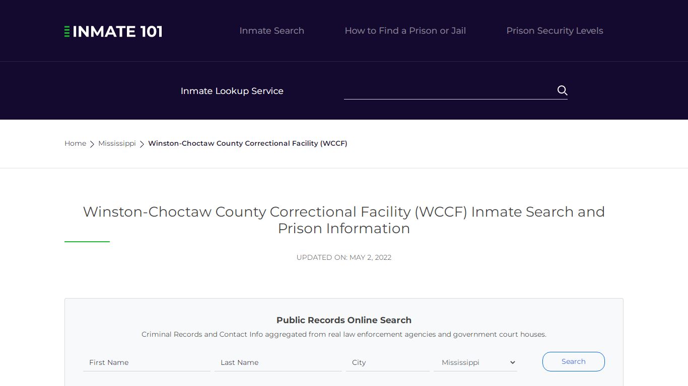 Winston-Choctaw County Correctional Facility (WCCF) Inmate ...